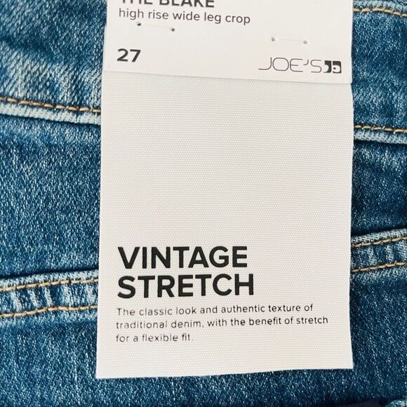 NWT Joe’s Jeans Vintage Stretch The Blake, High Rise Wide leg Crop Jeans, sz 27 - Picture 12 of 15